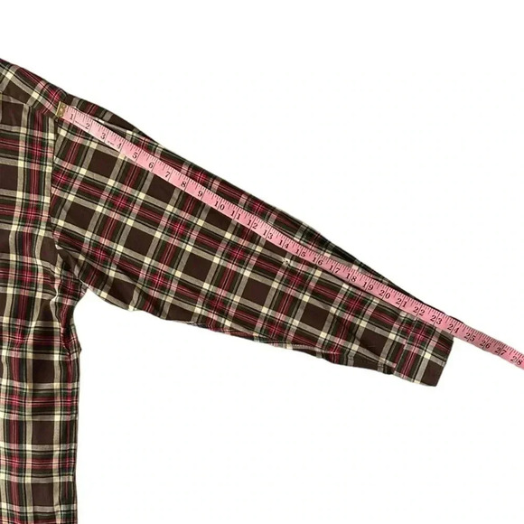 RALPH LAUREN Vtg 80's MCMEEL Brown Red Green Plaid Long Sleeve Button Down - Picture 5 of 12